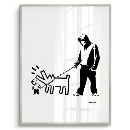 Urban Graffiti Man with Keith Haring Dog - Fine Art