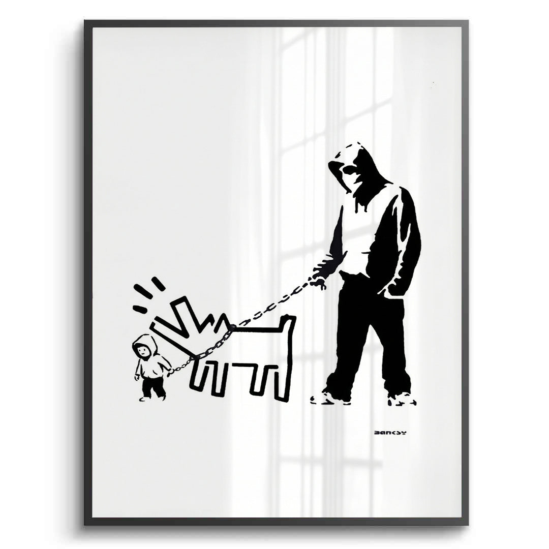 2Urban Graffiti Man with Keith Haring Dog - Fine Art