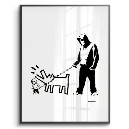 Urban Graffiti Man with Keith Haring Dog - Fine Art