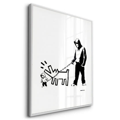 Urban Graffiti Man with Keith Haring Dog - Fine Art