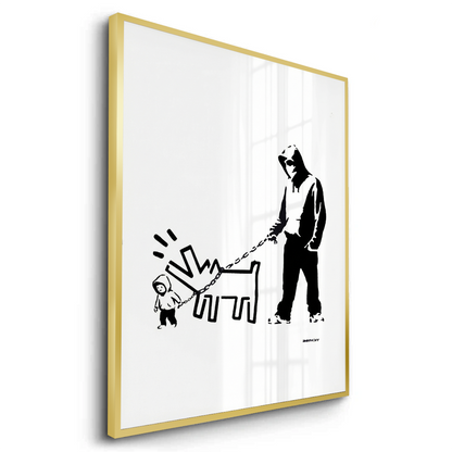 Urban Graffiti Man with Keith Haring Dog - Fine Art