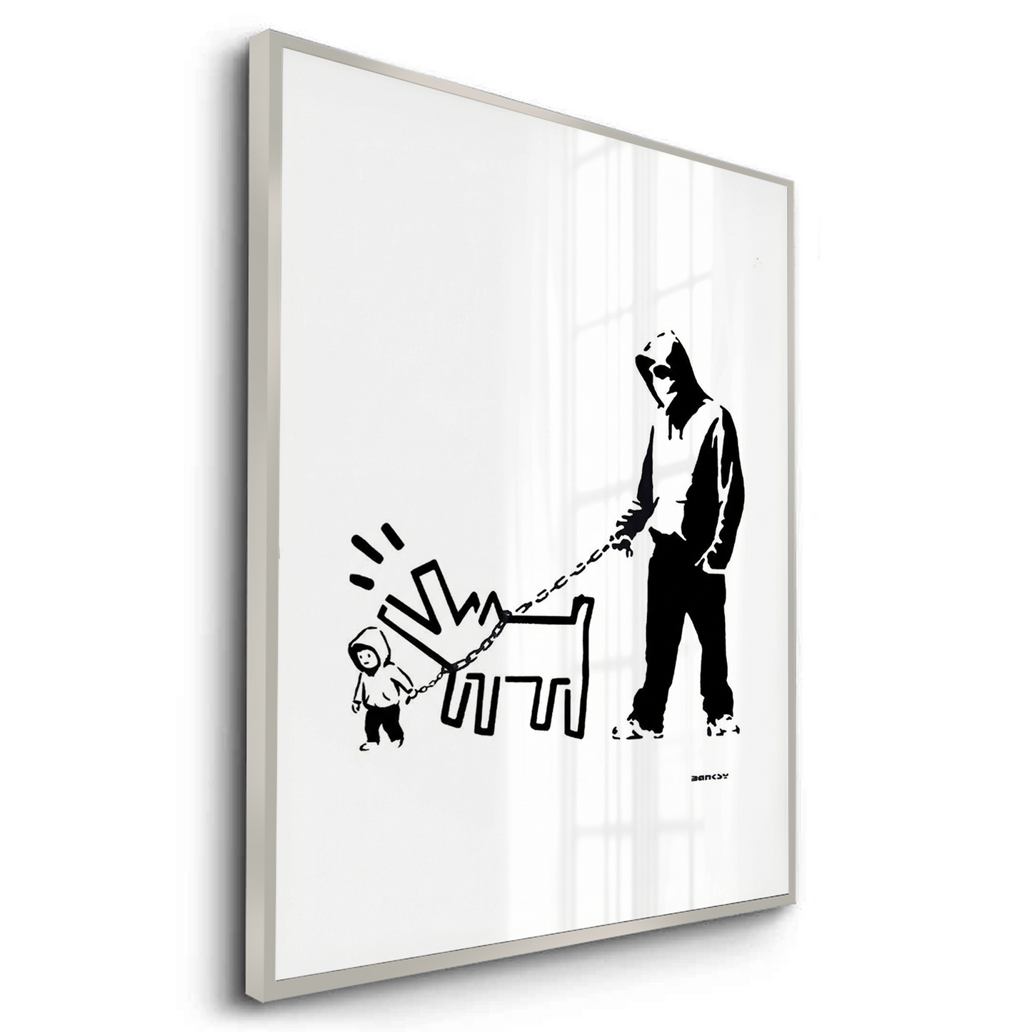 2Urban Graffiti Man with Keith Haring Dog - Fine Art