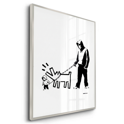 Urban Graffiti Man with Keith Haring Dog - Fine Art