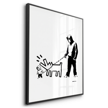 Urban Graffiti Man with Keith Haring Dog - Fine Art