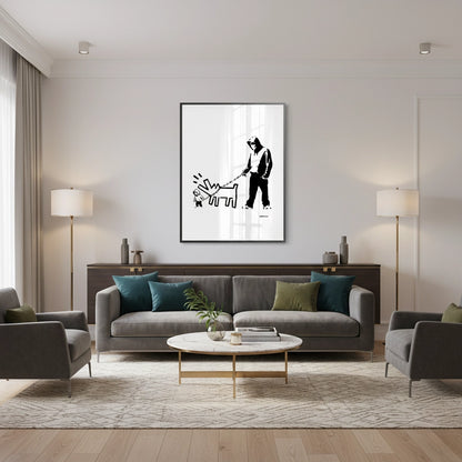 Urban Graffiti Man with Keith Haring Dog - Fine Art