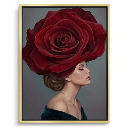 Velvet Rose Portrait - Canvas