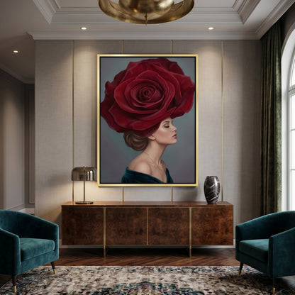 Velvet Rose Portrait - Canvas