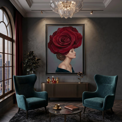 Velvet Rose Portrait - Canvas