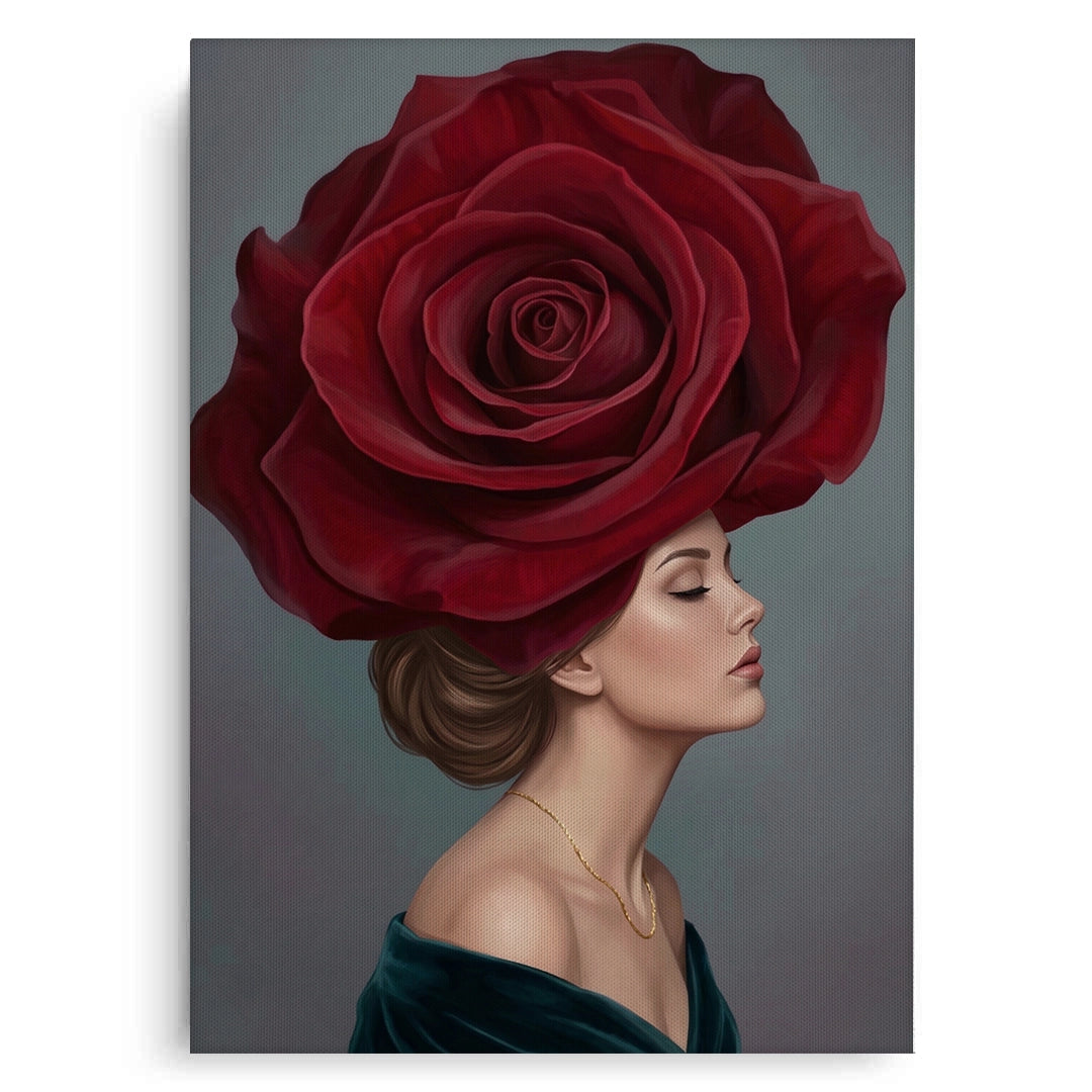 2Velvet Rose Portrait - Canvas