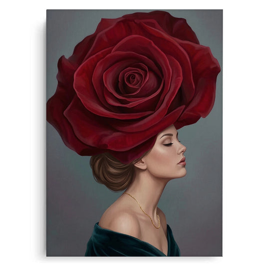 Velvet Rose Portrait - Canvas