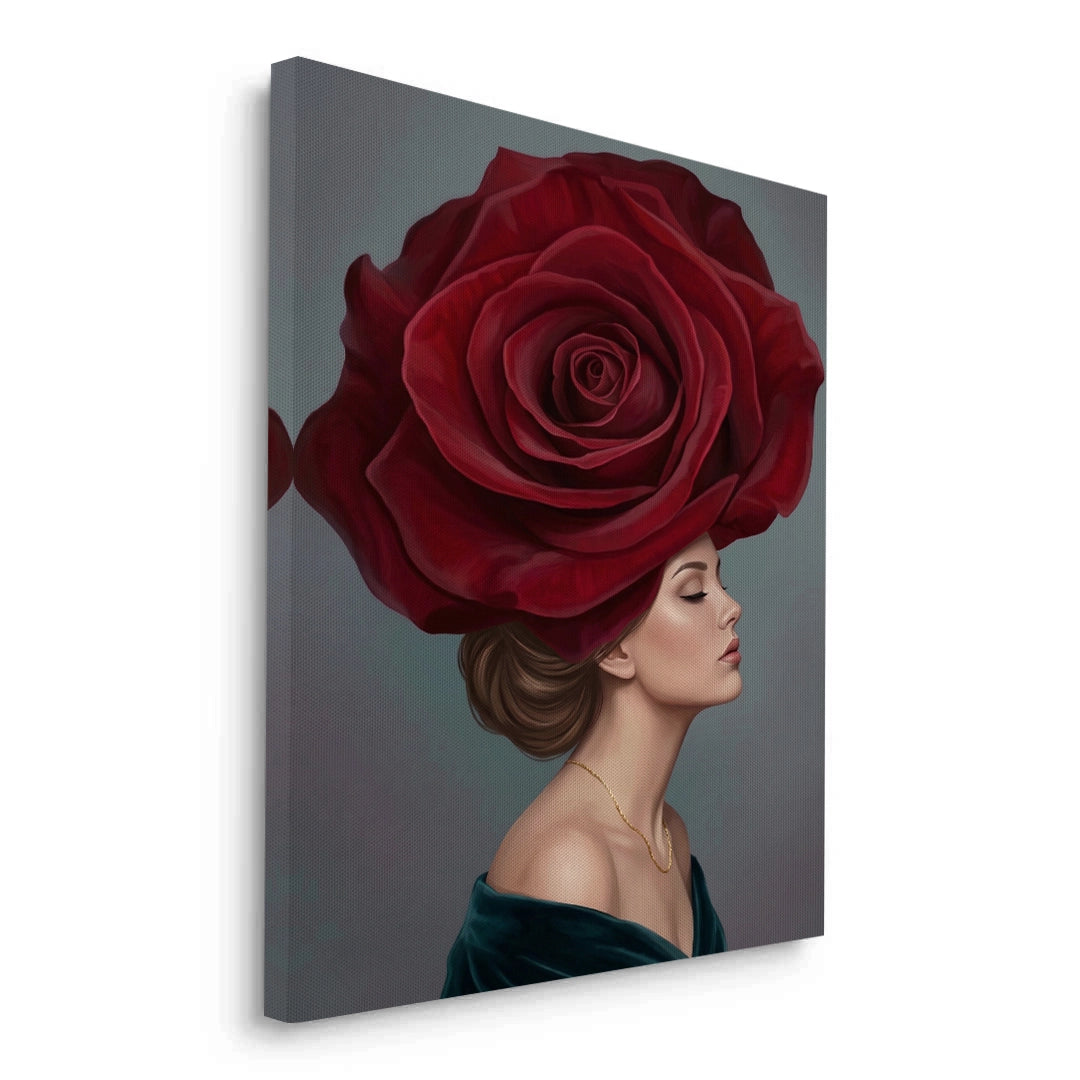 2Velvet Rose Portrait - Canvas