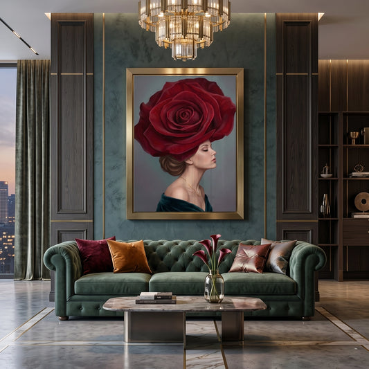 Velvet Rose Portrait - Fine Art