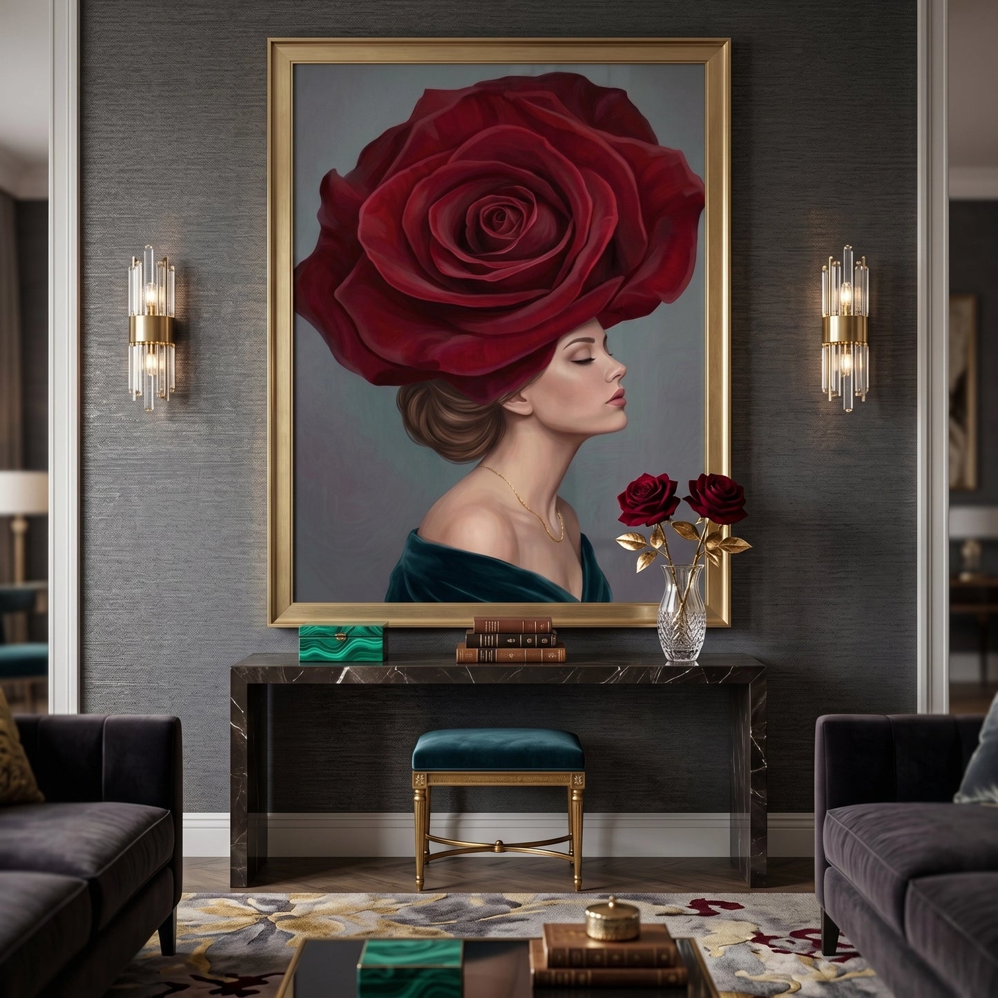 2Velvet Rose Portrait - Fine Art