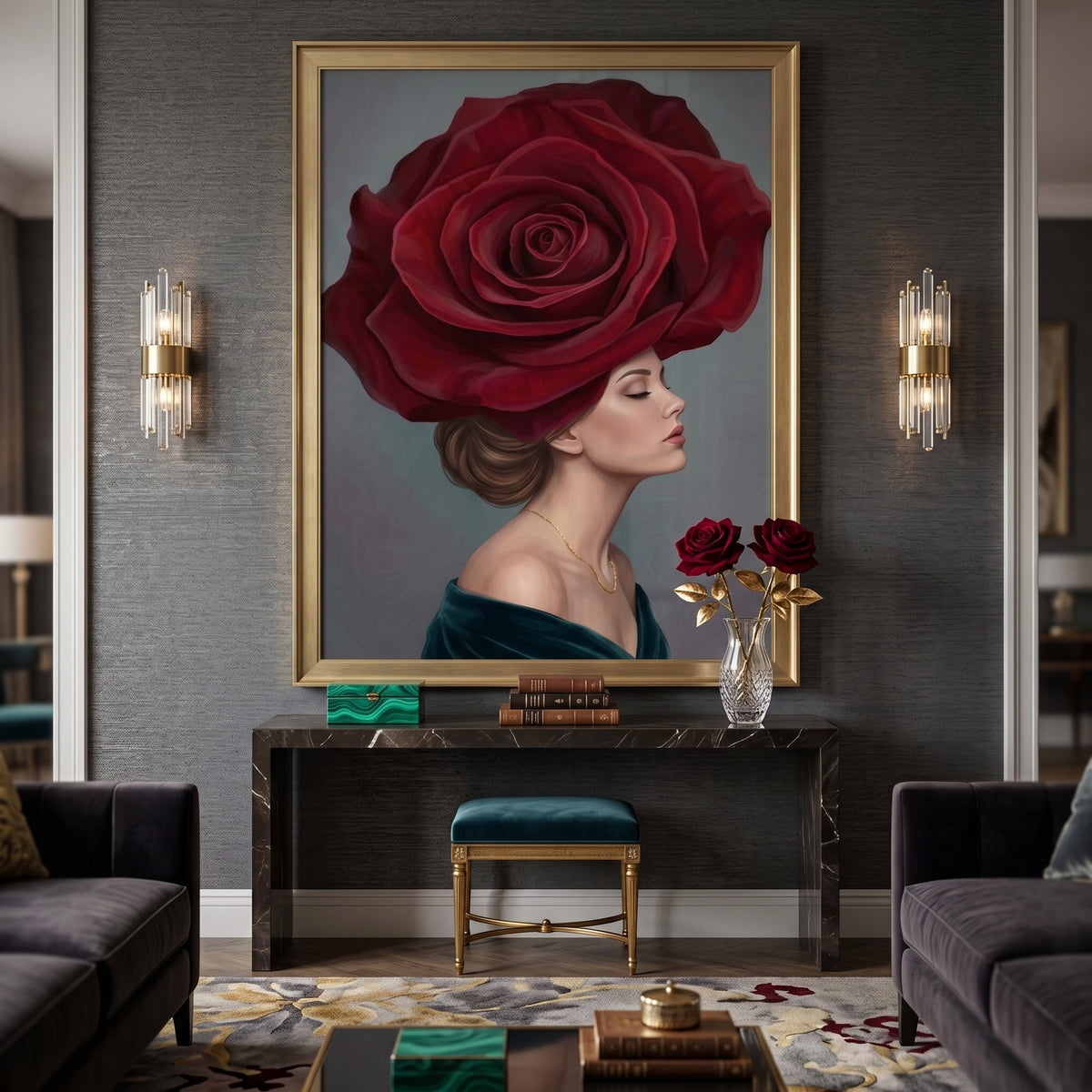 Velvet Rose Portrait - Fine Art