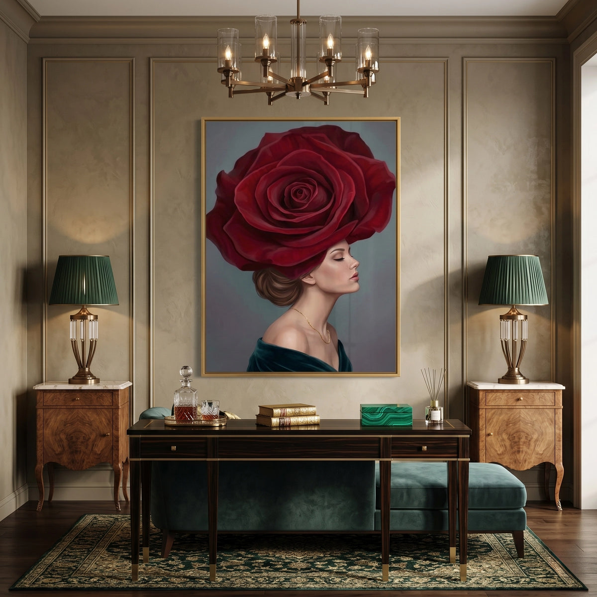 Velvet Rose Portrait - Fine Art