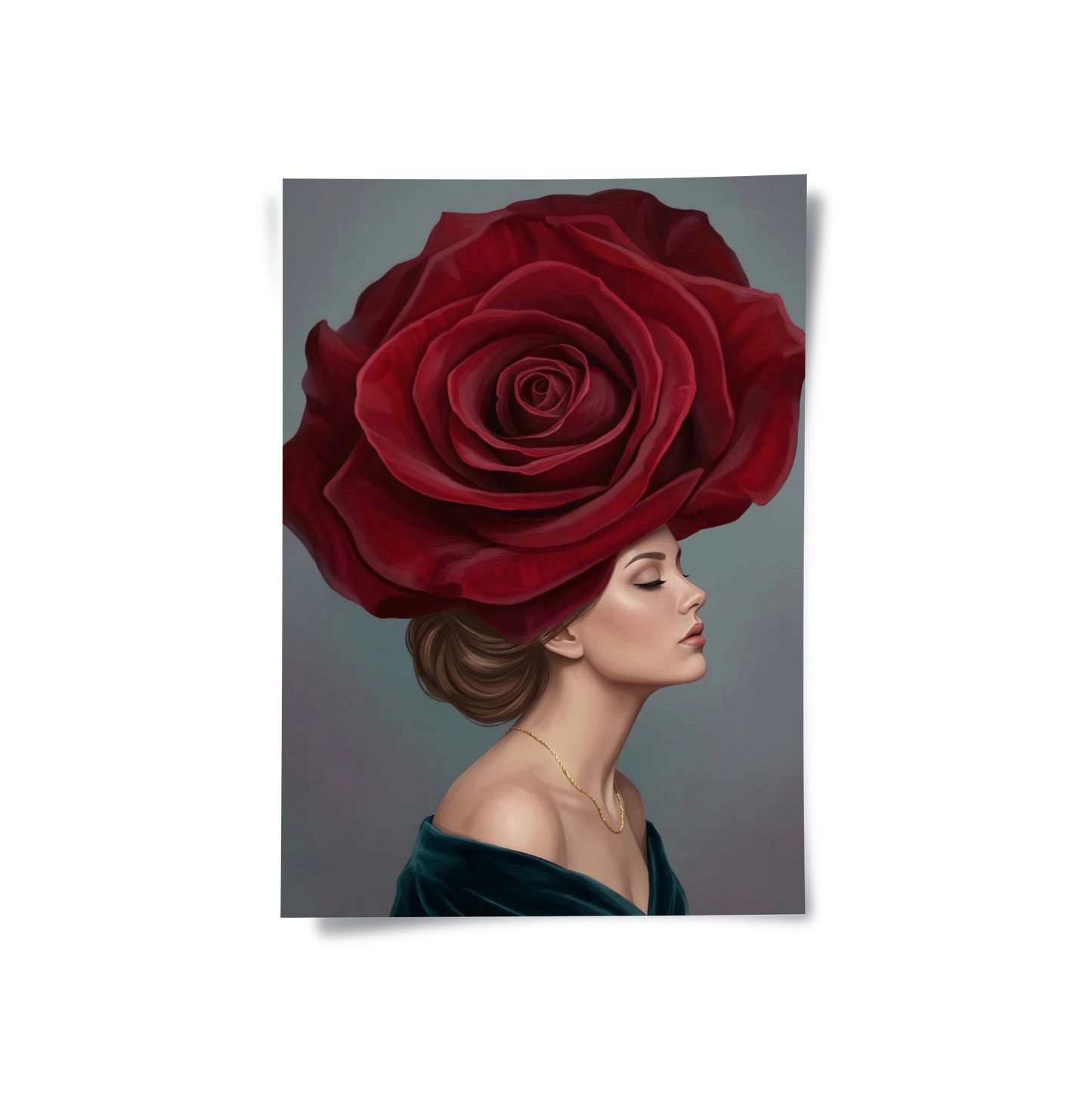 2Velvet Rose Portrait - Poster