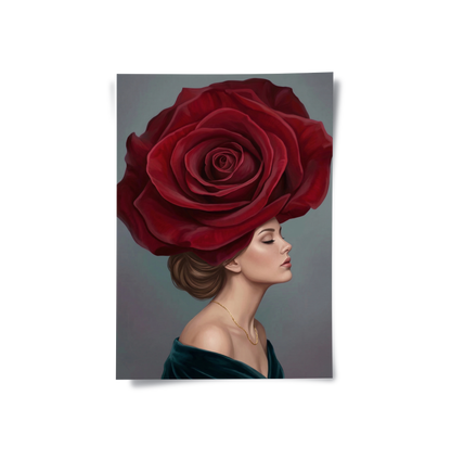 Velvet Rose Portrait - Poster