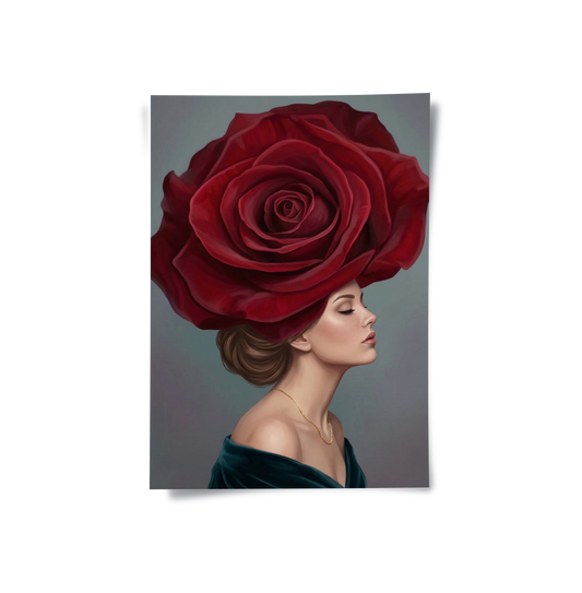 Velvet Rose Portrait - Poster