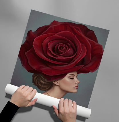 Velvet Rose Portrait - Poster