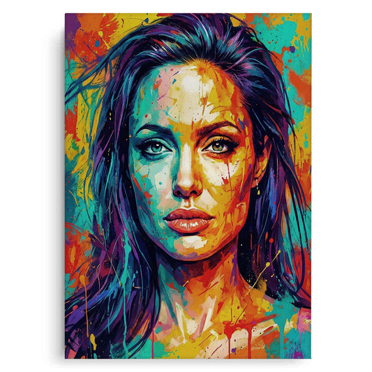 Vibrant Angelina Pop Art - Canvas