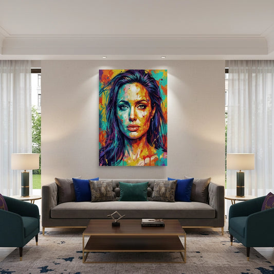 Vibrant Angelina Pop Art - Canvas