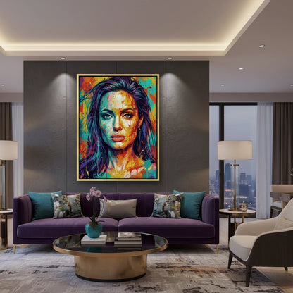 Vibrant Angelina Pop Art - Canvas