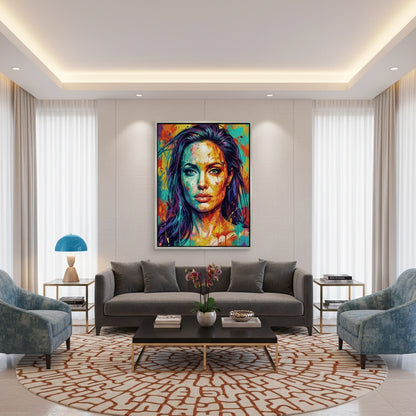 Vibrant Angelina Pop Art - Canvas