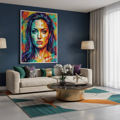 Vibrant Angelina Pop Art - Fine Art