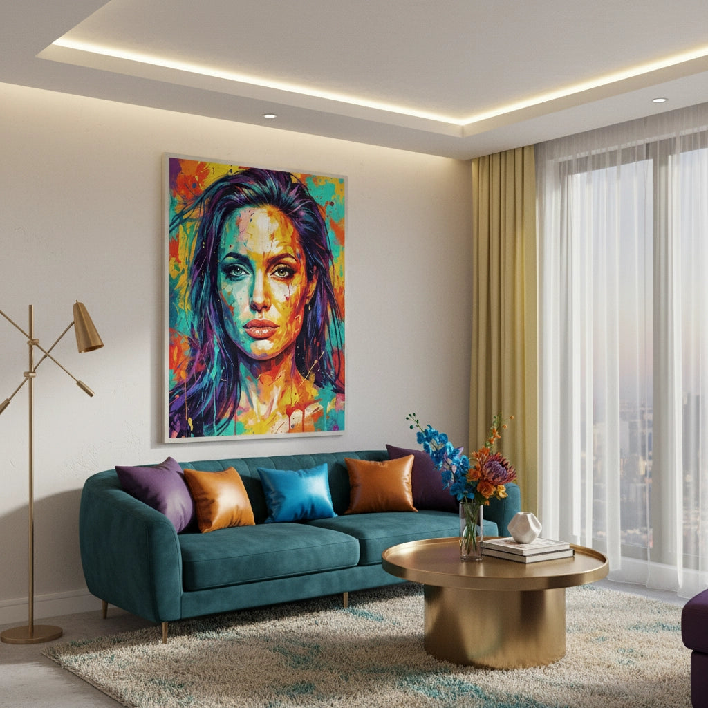 2Vibrant Angelina Pop Art - Fine Art
