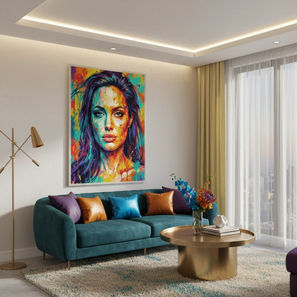 Vibrant Angelina Pop Art - Fine Art