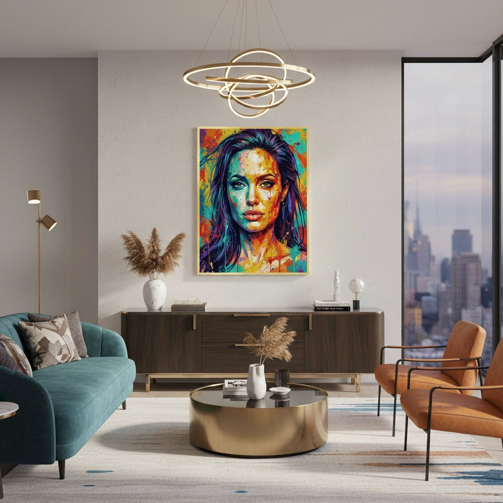 2Vibrant Angelina Pop Art - Fine Art