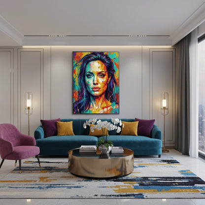 Vibrant Angelina Pop Art - Fine Art