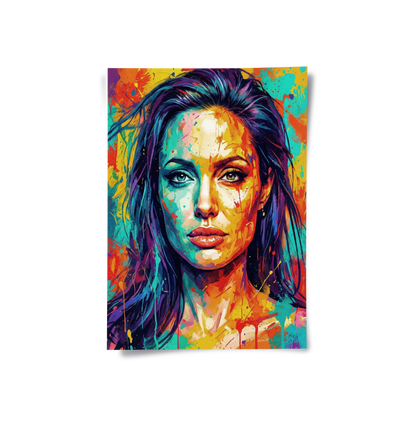 Vibrant Angelina Pop Art - Poster