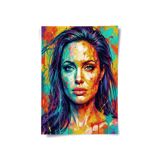 Vibrant Angelina Pop Art - Poster