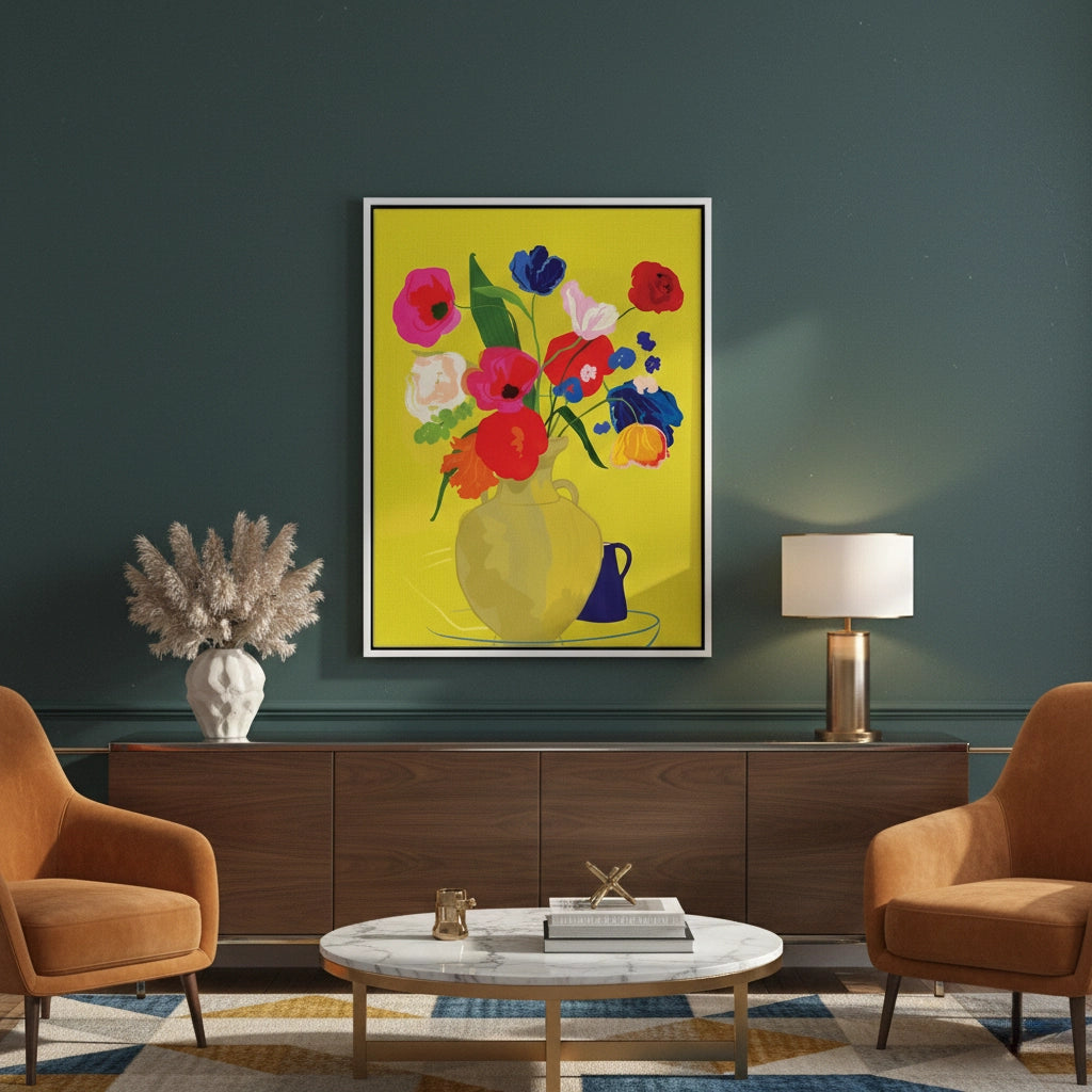 2Vibrant Floral Still Life - Canvas