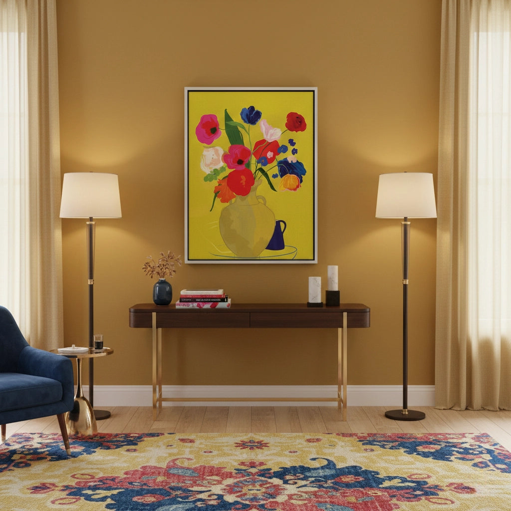 Vibrant Floral Still Life - Canvas