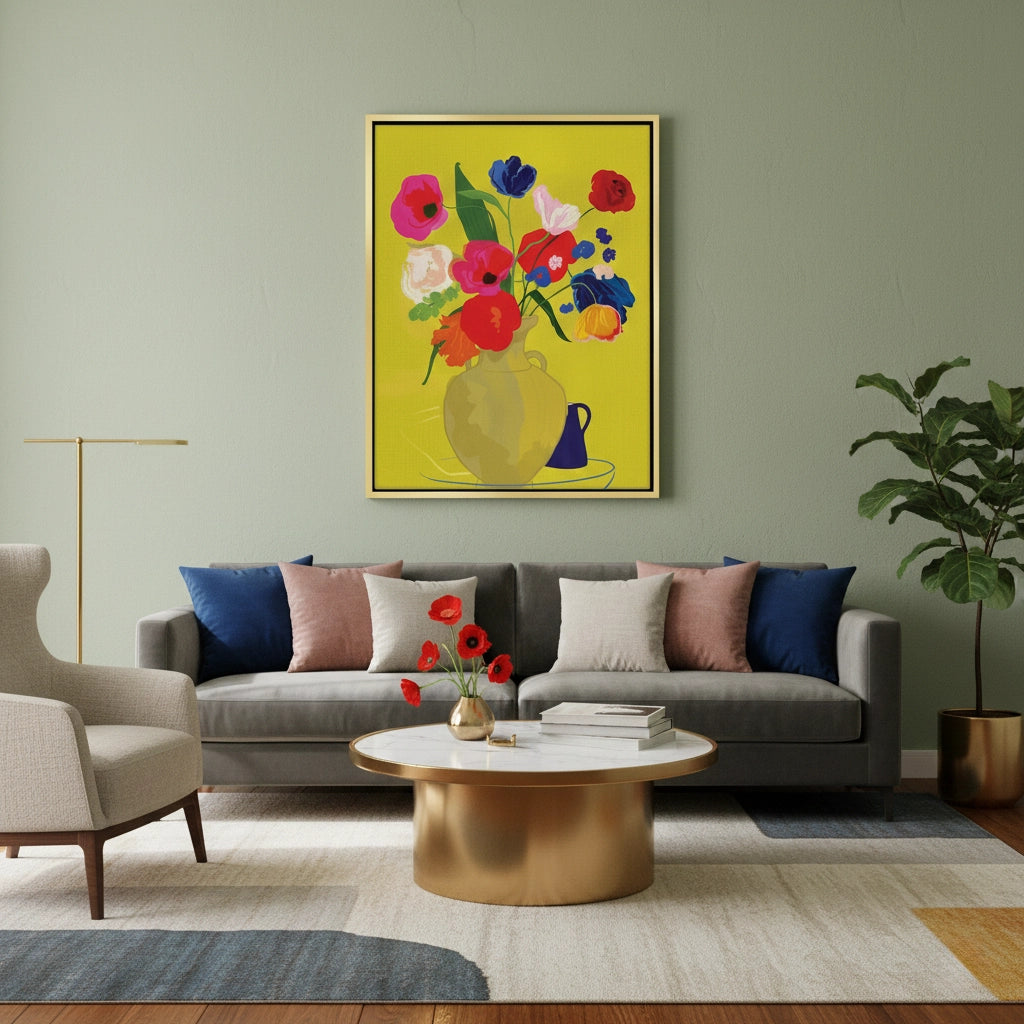 Vibrant Floral Still Life - Canvas