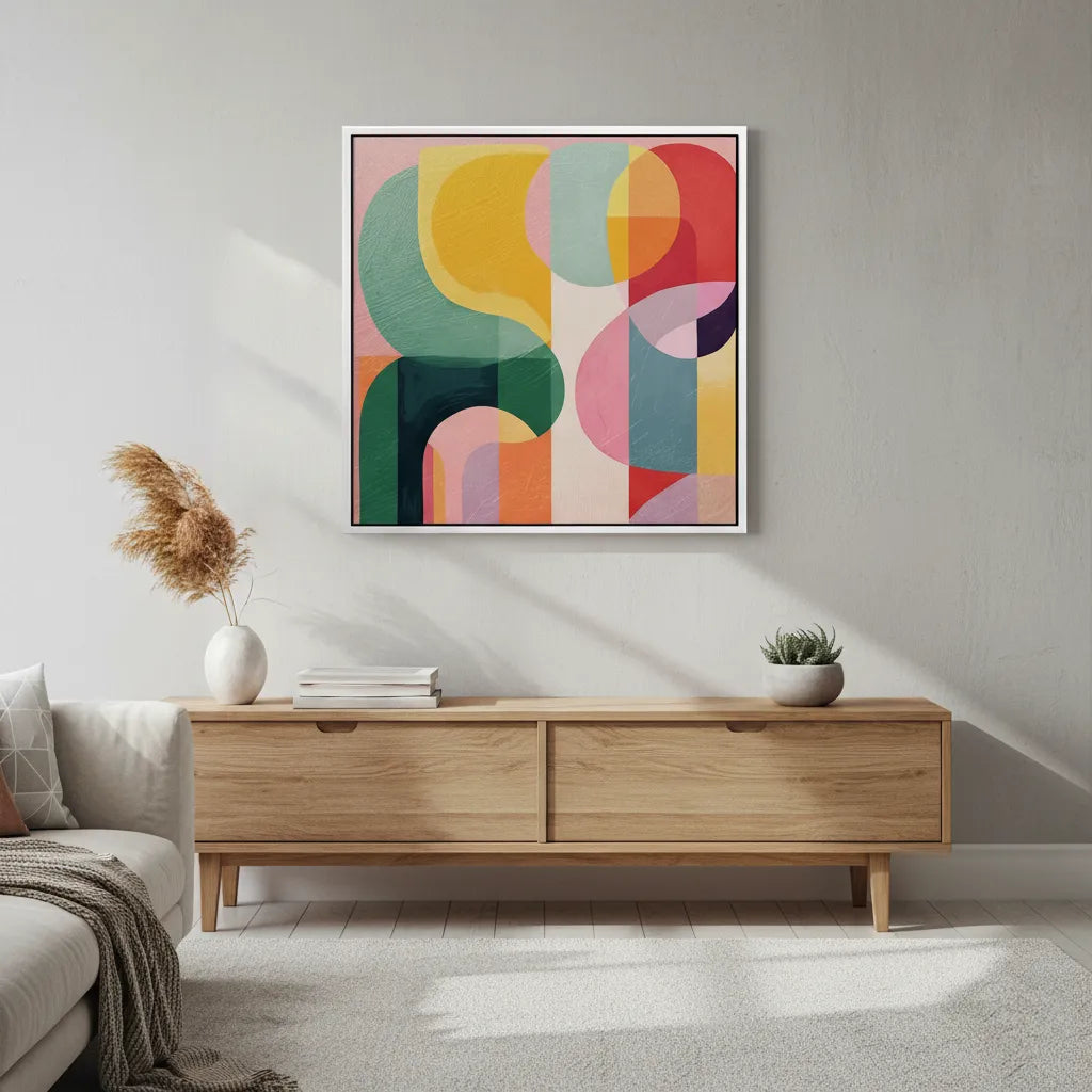 Vibrant Modern Shape  - Canvas - Jasmineart.ae