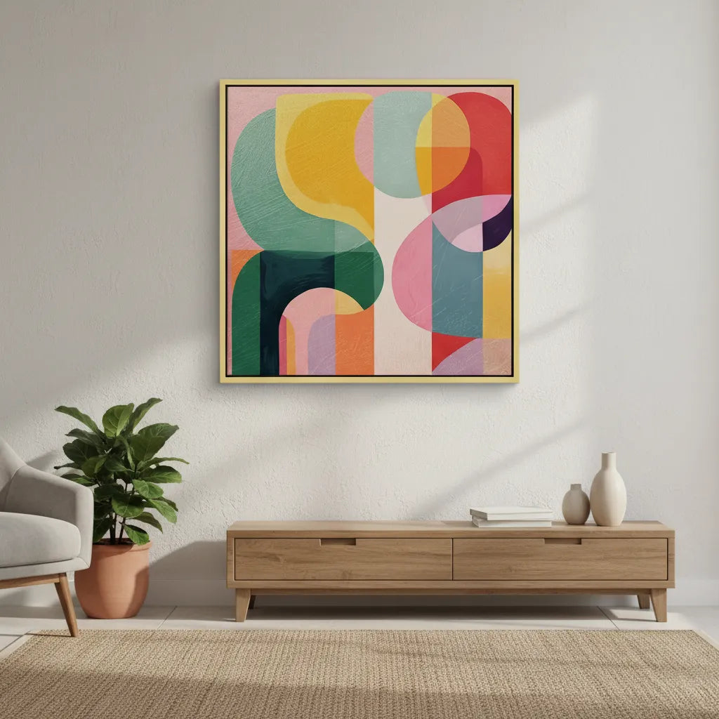 Vibrant Modern Shape  - Canvas - Jasmineart.ae
