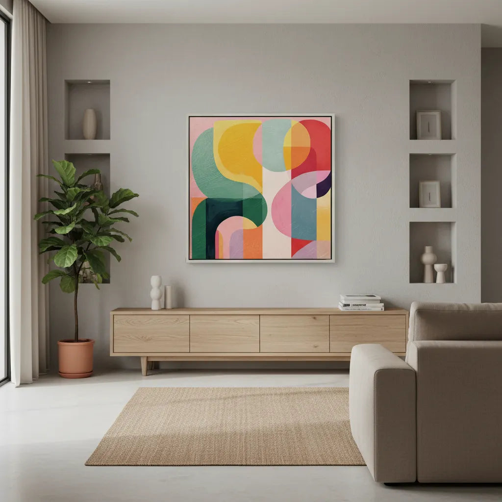 Vibrant Modern Shape  - Canvas - Jasmineart.ae