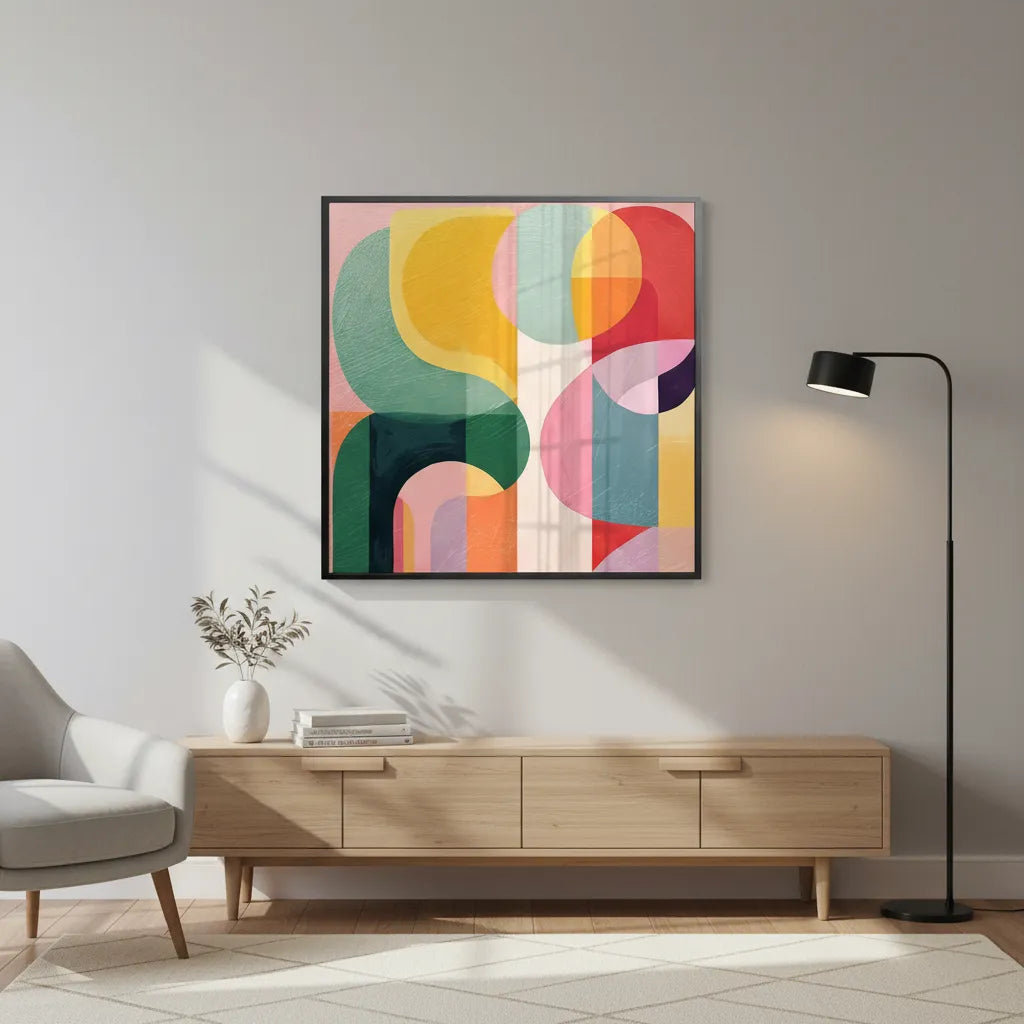 Vibrant Modern Shape - Fine Art - Jasmineart.ae