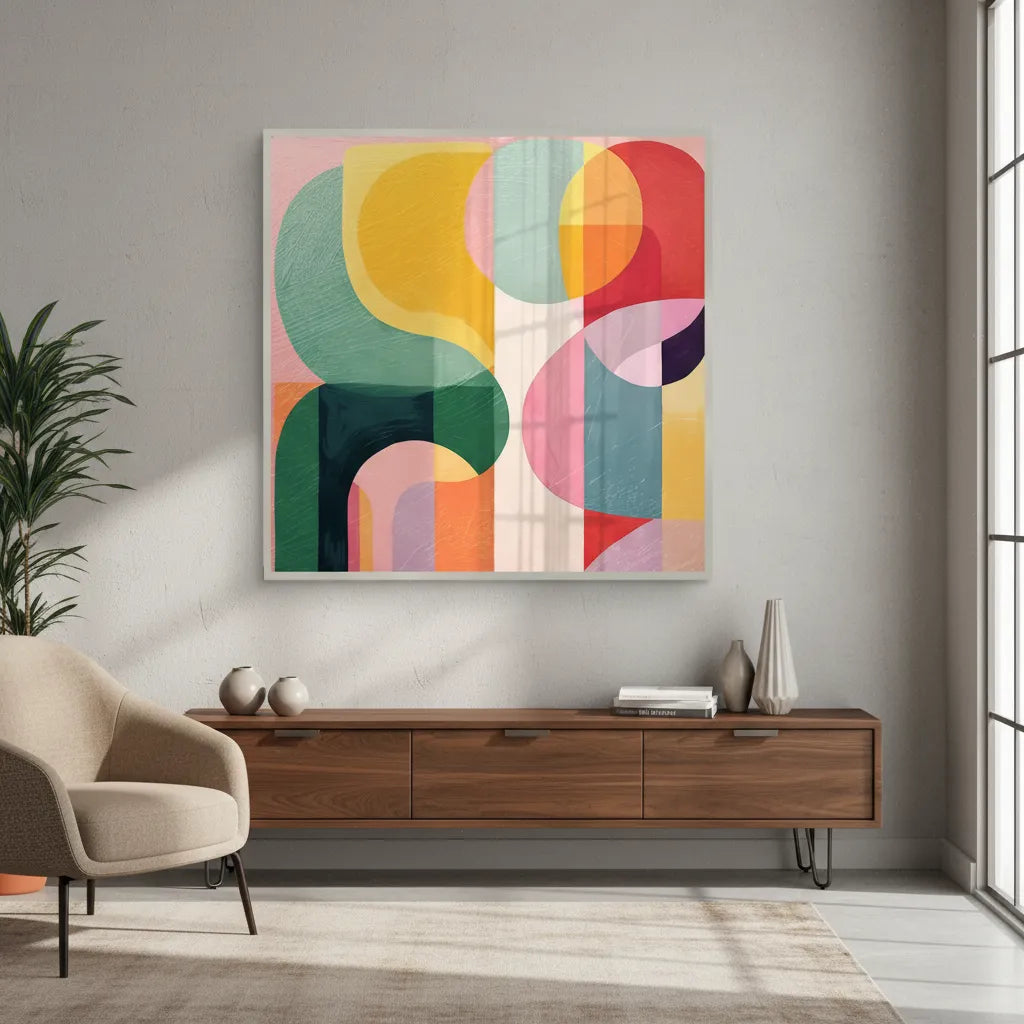 Vibrant Modern Shape - Fine Art - Jasmineart.ae