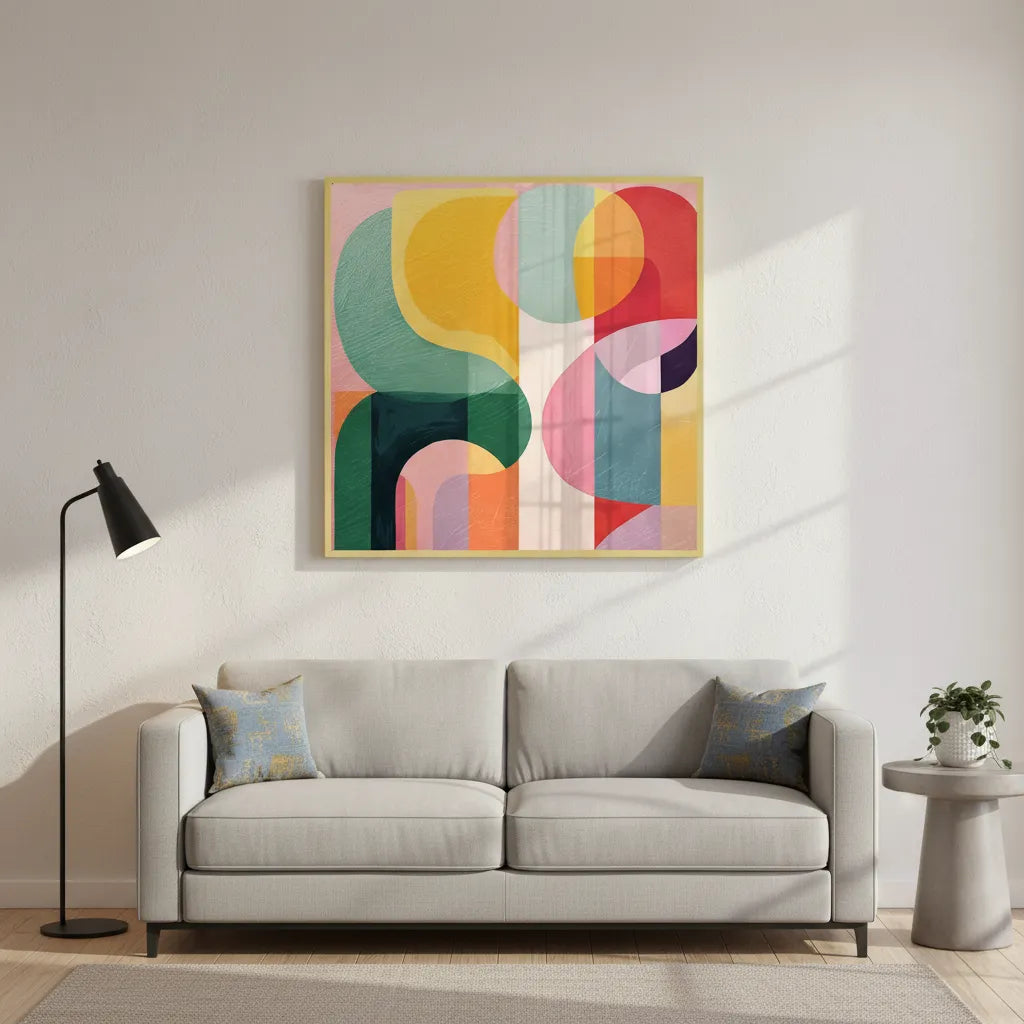 Vibrant Modern Shape - Fine Art - Jasmineart.ae