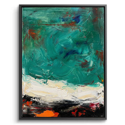 Vibrant Teal Abstract Painting #VTAB330