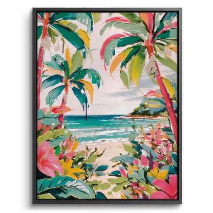 Vibrant Tropical Palm Tree - Canvas
