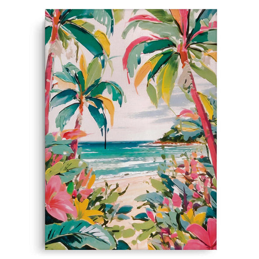 Vibrant Tropical Palm Tree - Canvas