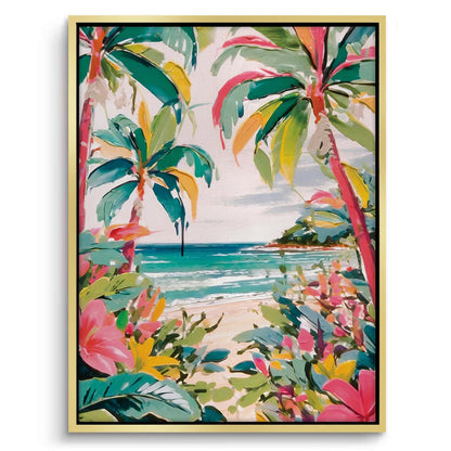 Vibrant Tropical Palm Tree - Canvas