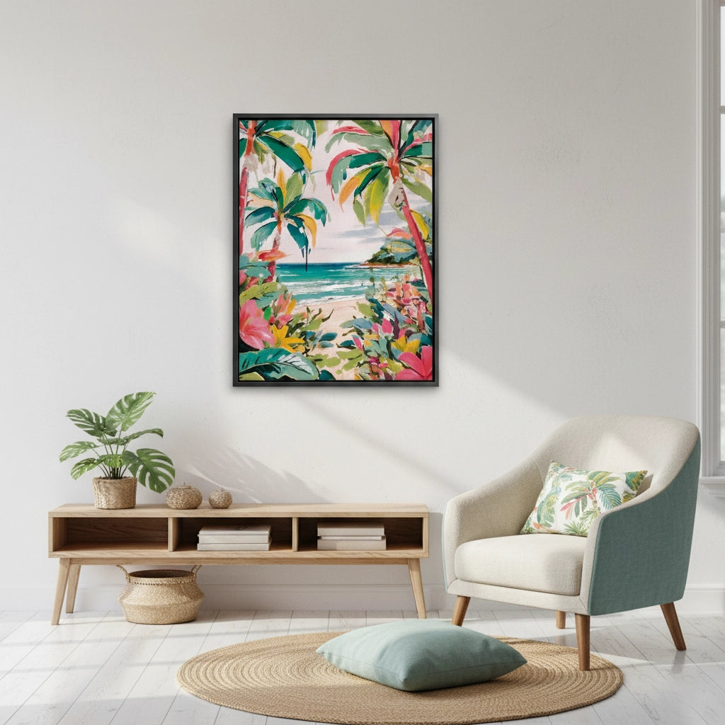 2Vibrant Tropical Palm Tree - Canvas