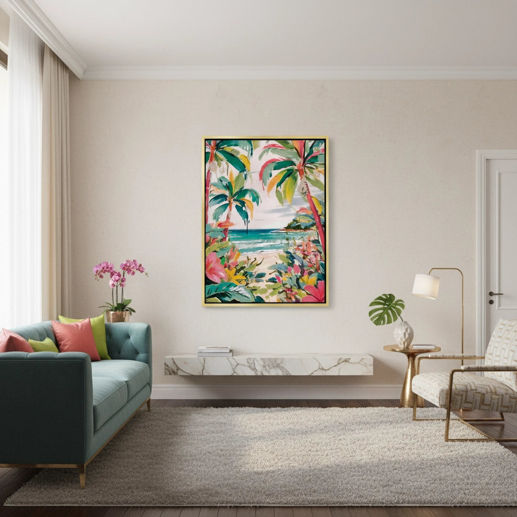 2Vibrant Tropical Palm Tree - Canvas