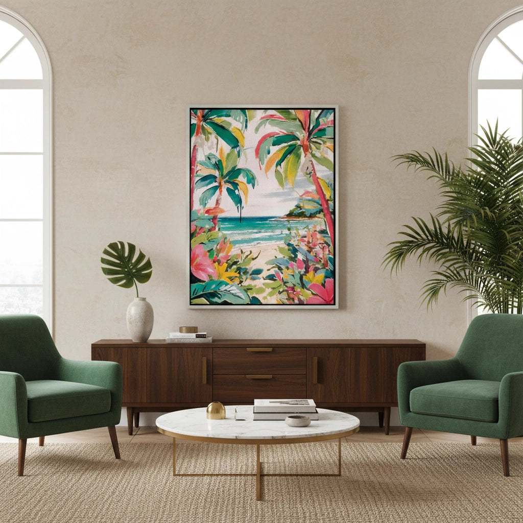 2Vibrant Tropical Palm Tree - Canvas